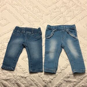 Blue Denim Baby Girl Jeans, 6-9 month (two pair)